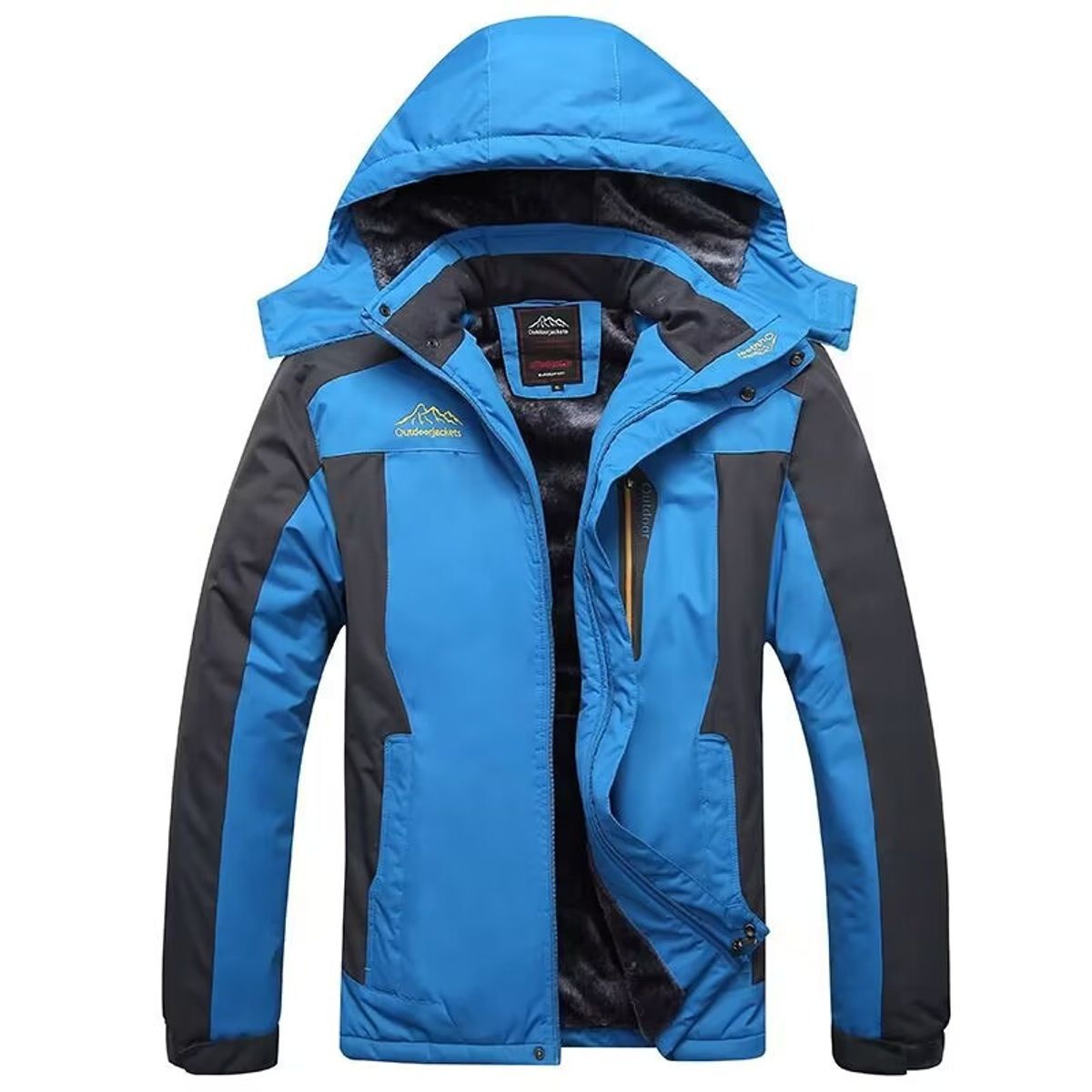 GIOIO - Chaqueta Técnica Hombre Urbana Capucha Térmica Forro Polar Grueso
