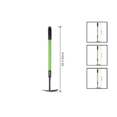 GENERICO - Horquilla 2 Cabezales Con Mango De Plastico 65 Cm Jardineria