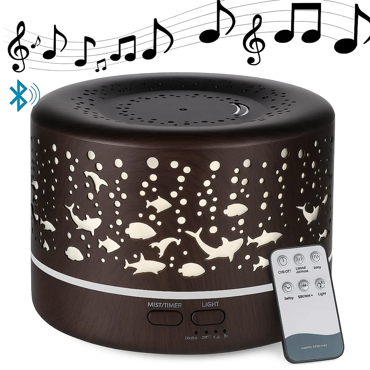 LA CASA DE LOS AROMAS - Humidificador Difusor Con Parlante Bluetooth Control Remoto