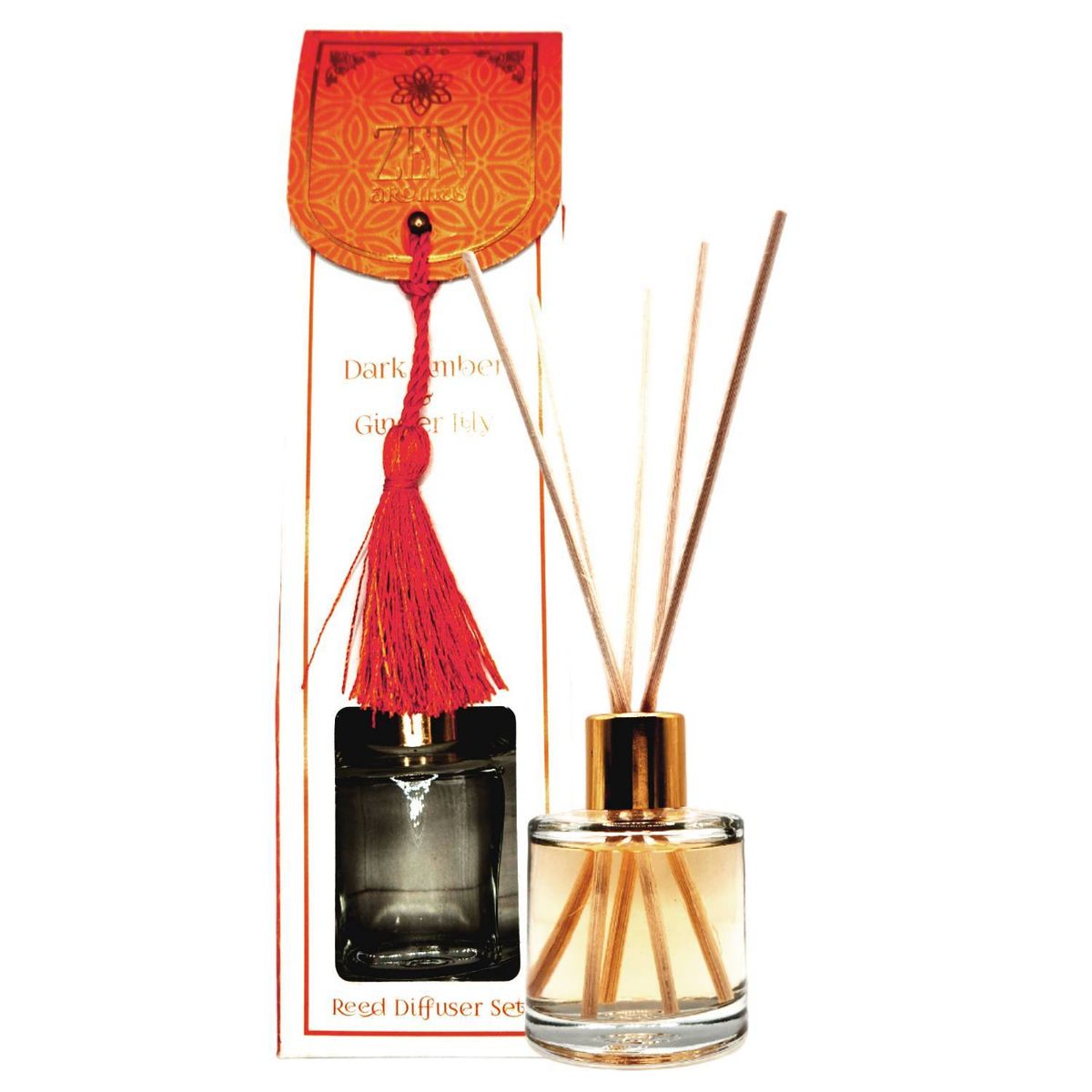 LA CASA DE LOS AROMAS - Difusor de varillas Zen Aromas 50ml Ámbar Oscuro y Lirio de Jengibre