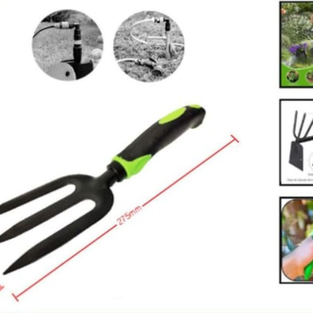 GENERICO - Rastrillo De Jardineria Acero Inoxidable 3 Puntas