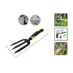 GENERICO - Rastrillo De Jardineria Acero Inoxidable 3 Puntas