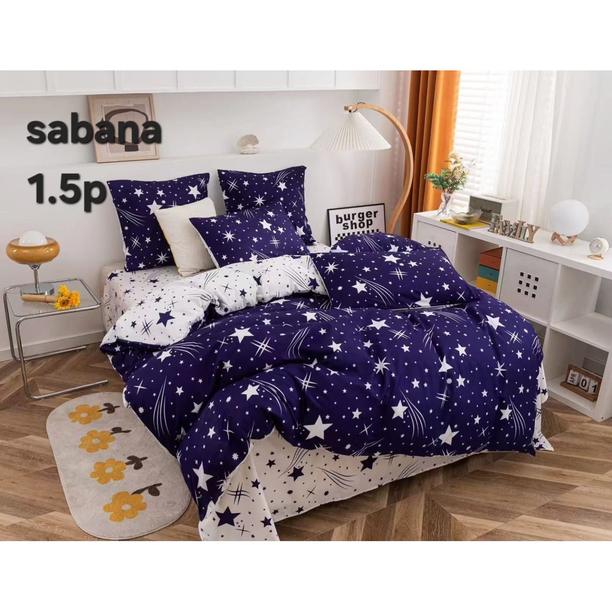 GENERICO - Juego de Sabanas Infantil 1.5 Plazas. 3 Piezas. Diseño Estrellas