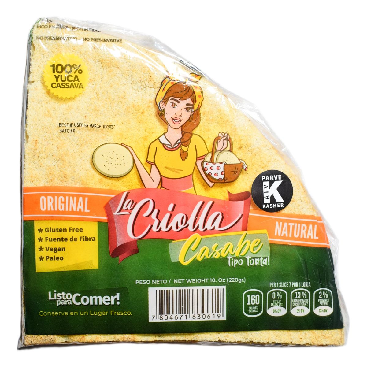 GENERICO - Casabe Natural La Criolla 220g - Delicia De Yuca