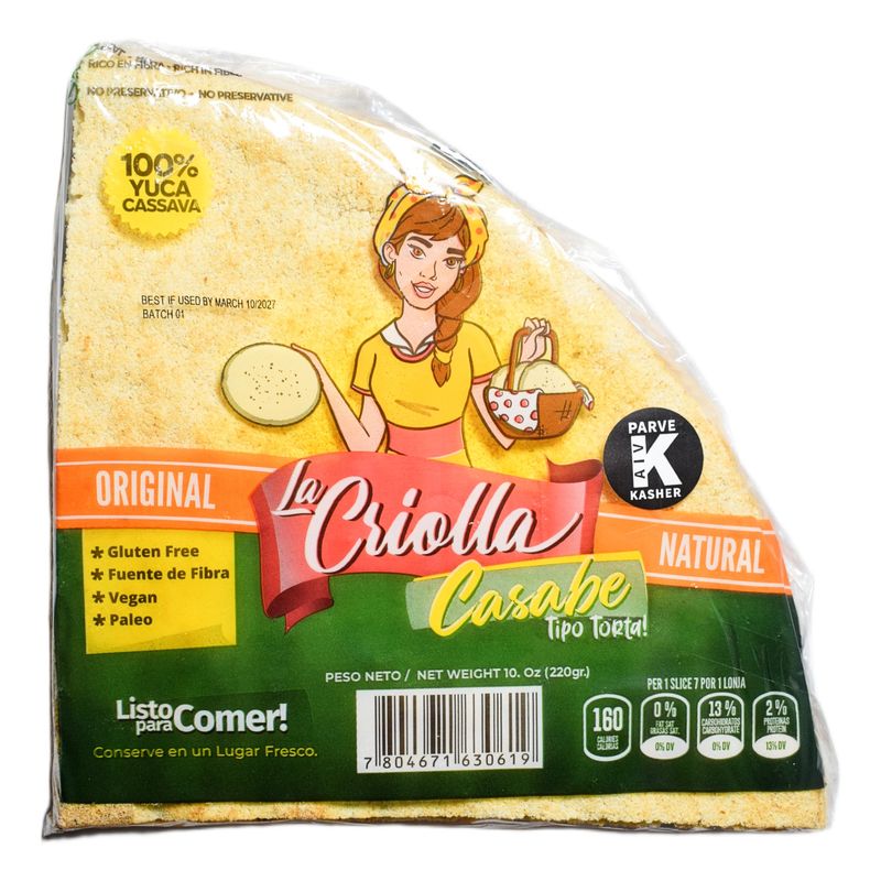 GENERICO - Casabe Natural La Criolla 220g - Delicia De Yuca