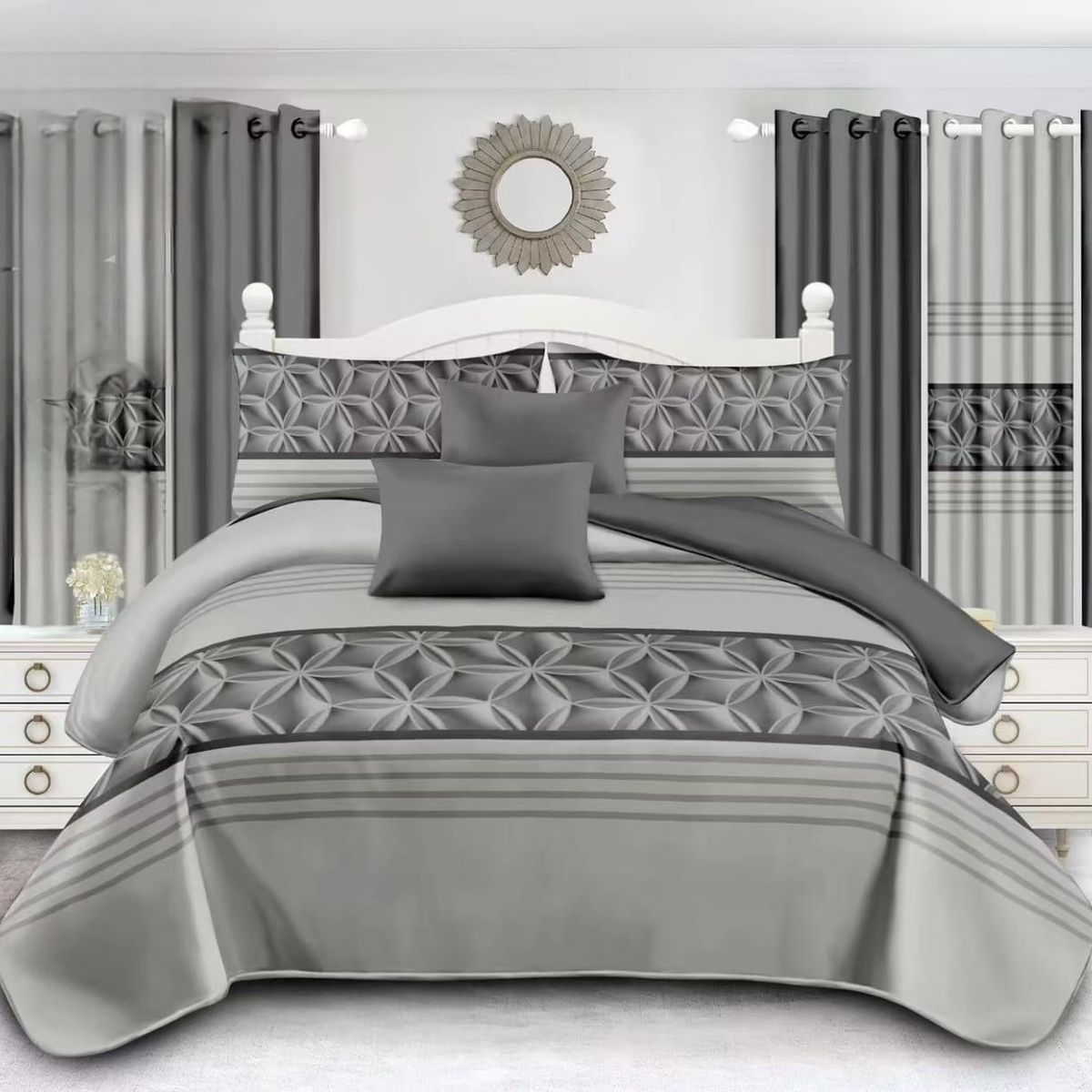 GENERICO - Juego de Sabanas 1.5 Plazas. 3 Piezas. Diseño Lineas