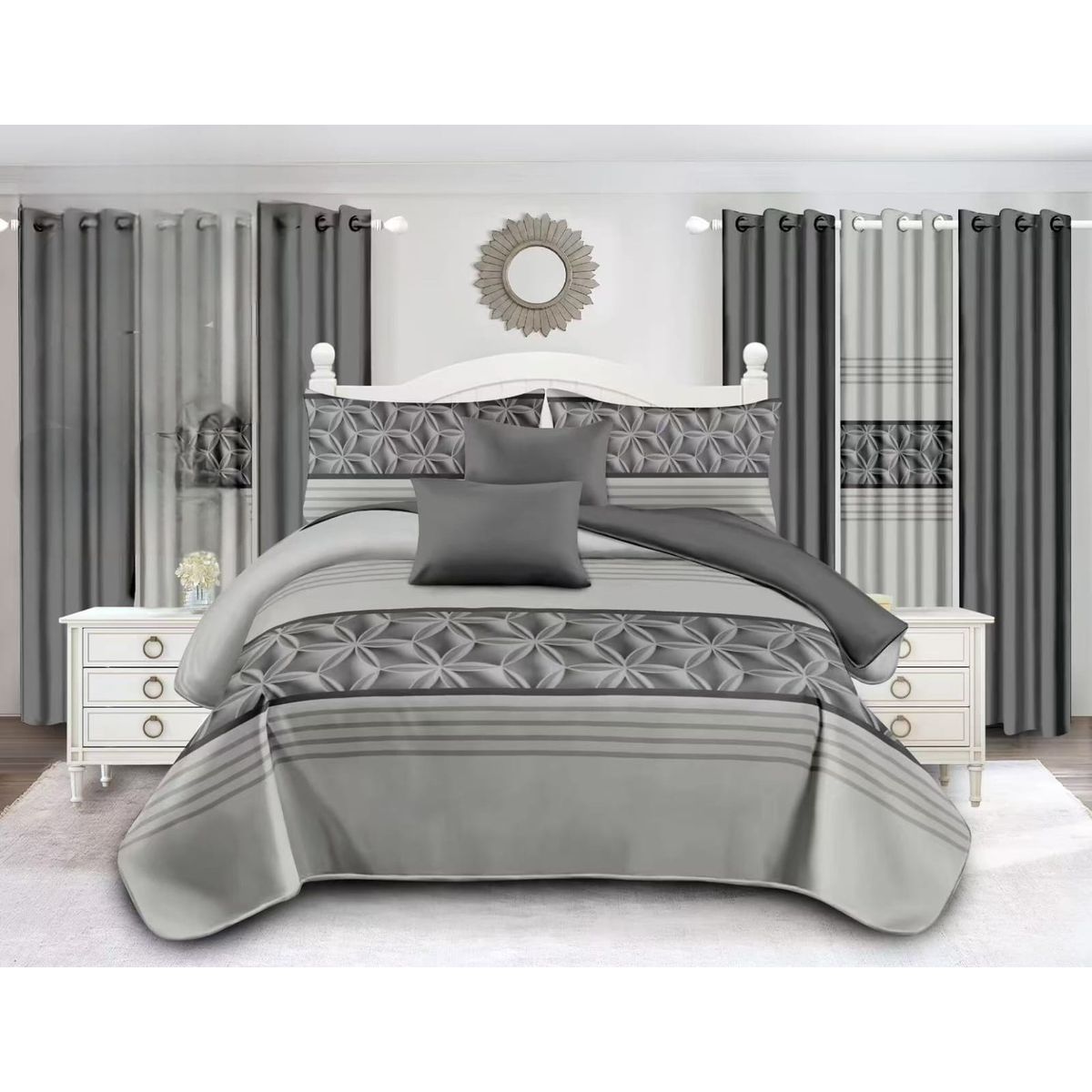 GENERICO - Juego de Sabanas 1.5 Plazas. 3 Piezas. Diseño Lineas