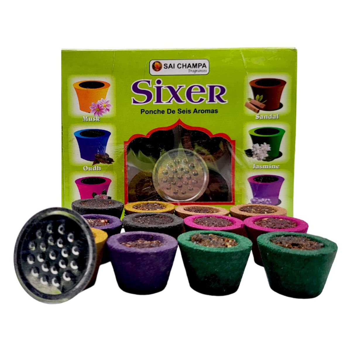 LA CASA DE LOS AROMAS - Copas de Incienso Sahumerio Surtido Sixer - Sai Champa