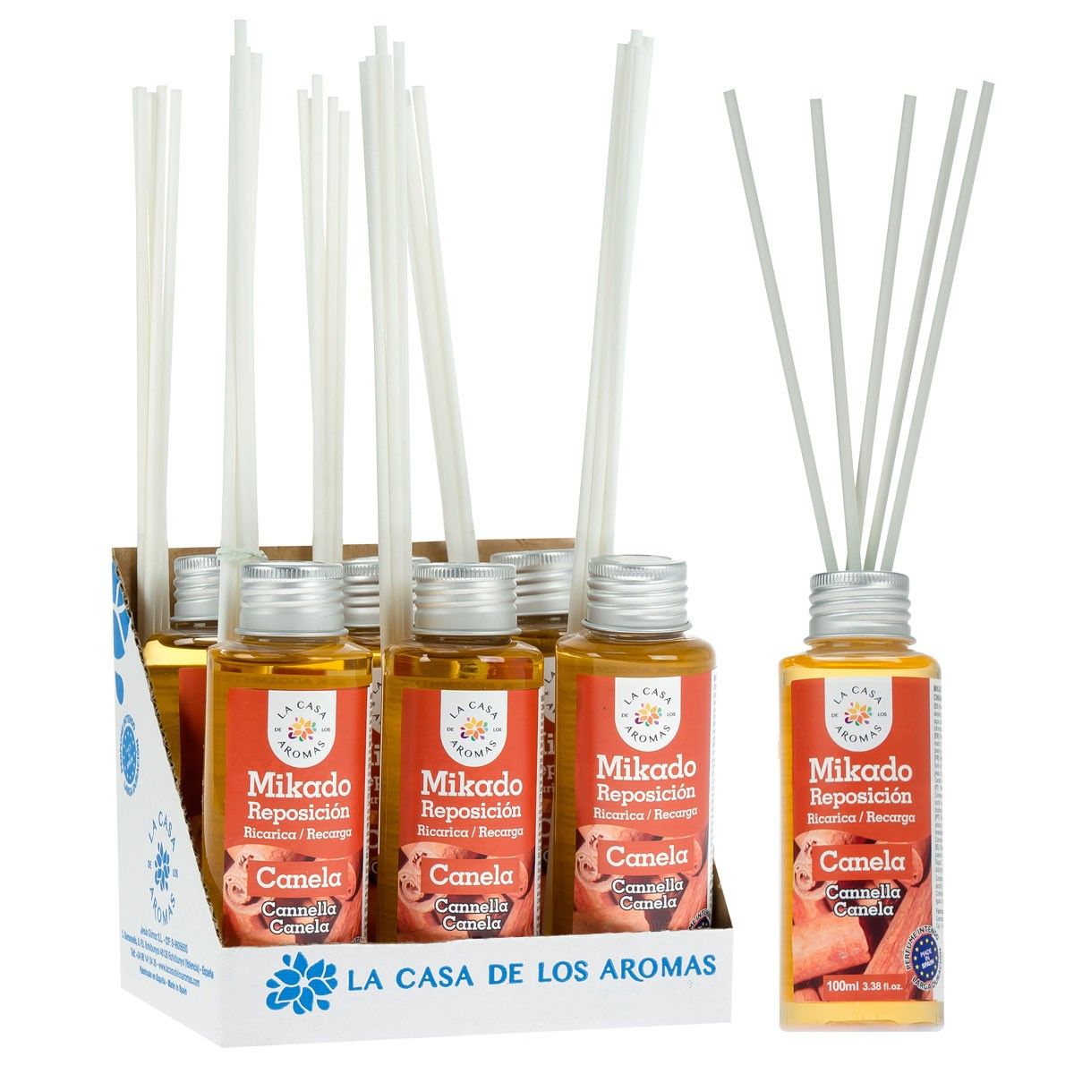 LA CASA DE LOS AROMAS - Pack 6 Ambientador Mikado Canela 100ml