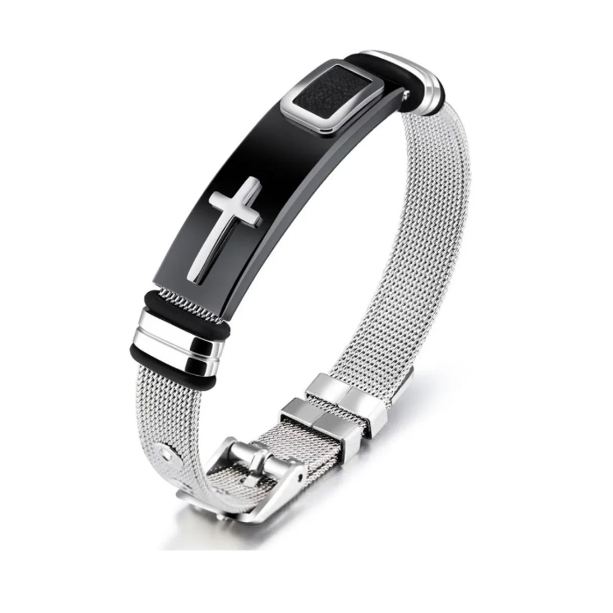 GENERICO - Pulsera De Hombre Ajustable Tipo Reloj Negro Moda Royal Madriz