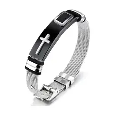 GENERICO - Pulsera De Hombre Ajustable Tipo Reloj Negro Moda Royal Madriz