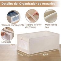 4 X Cajas Almacenamiento Plegable Con Asas Para Ropa Juguetes Libros