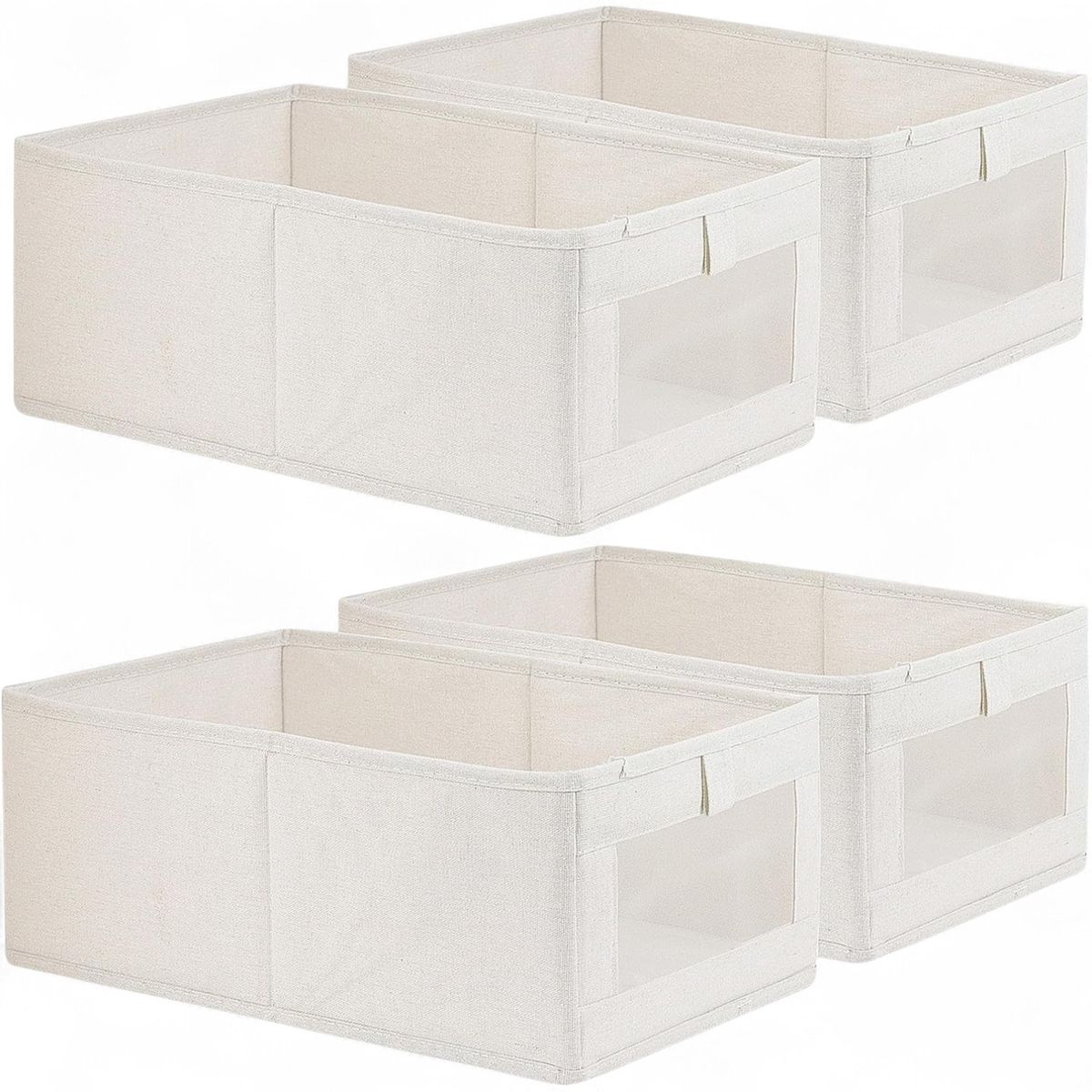 GENERICO - 4 X Cajas Almacenamiento Plegable Con Asas Para Ropa Juguetes Libros