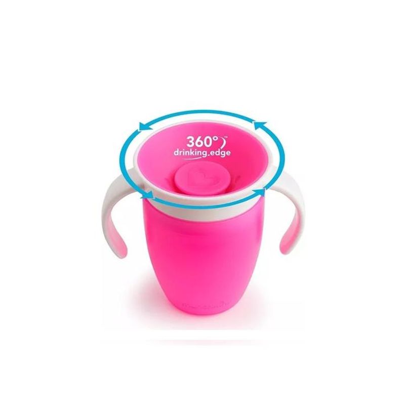 GENERICO - Vaso entrenador 360° a prueba de derrames  color rosa