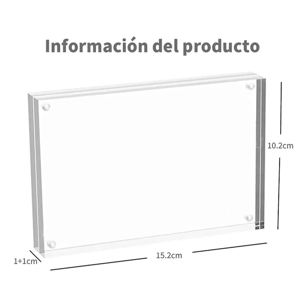ATURE - Portaretratos Cristal Doble Marco Magnético Acrílico 15×10cm