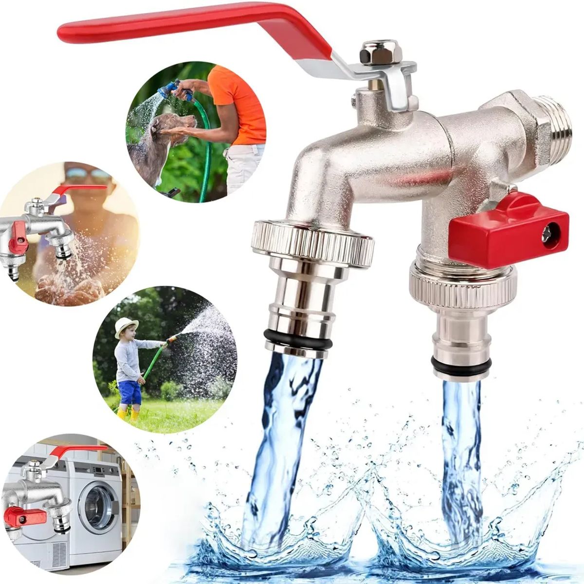 GENERICO - Llave De Jardín Con Doble Salida 12