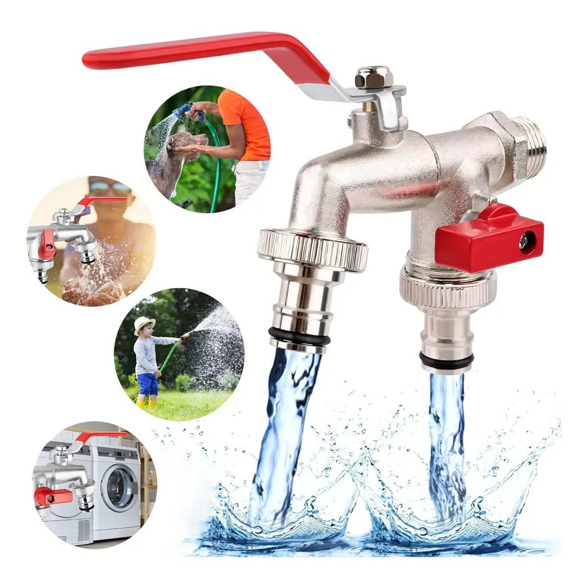 GENERICO - Llave De Jardín Con Doble Salida 12