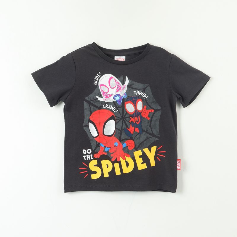 MARVEL - Polera Manga Corta Niño Spidey Tres Arañas Negro Marvel
