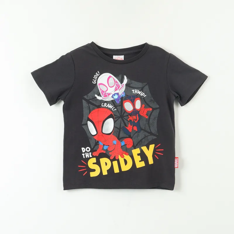 MARVEL - Polera Manga Corta Niño Spidey Tres Arañas Negro Marvel