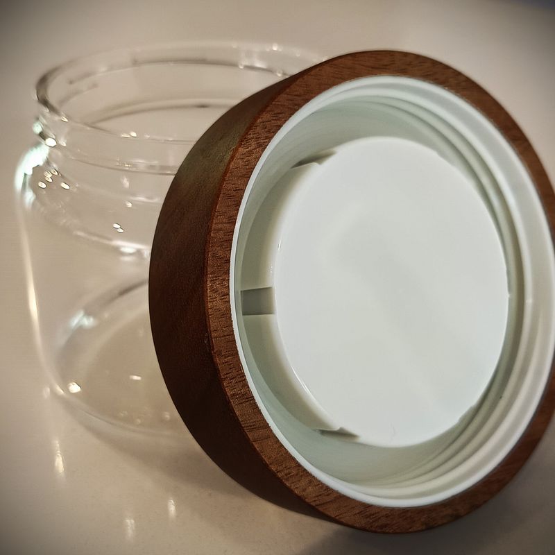 GENERICO - Frasco de Vidrio 900cc con Tapa Rosca de Madera TAMAÑO M