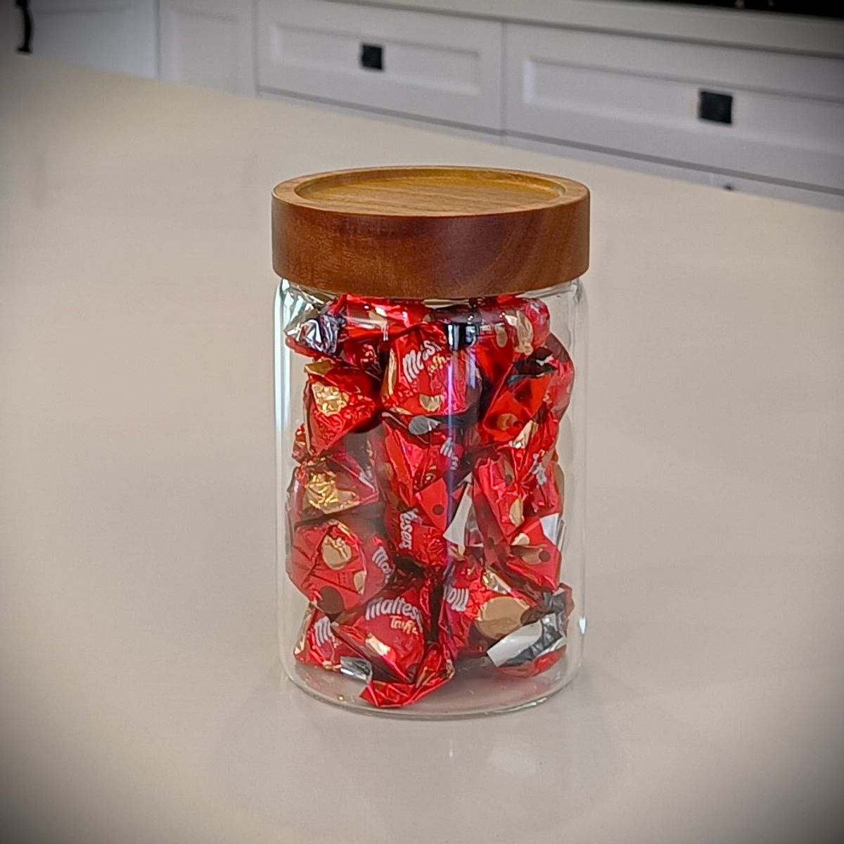 GENERICO - Frasco de Vidrio 900cc con Tapa Rosca de Madera TAMAÑO M