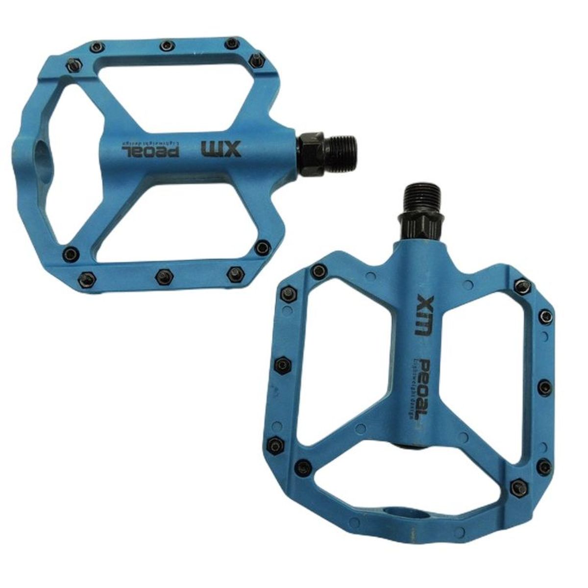 GENERICO - Pedales De Plástico Plano Ultraligero Para Bicicleta Azul