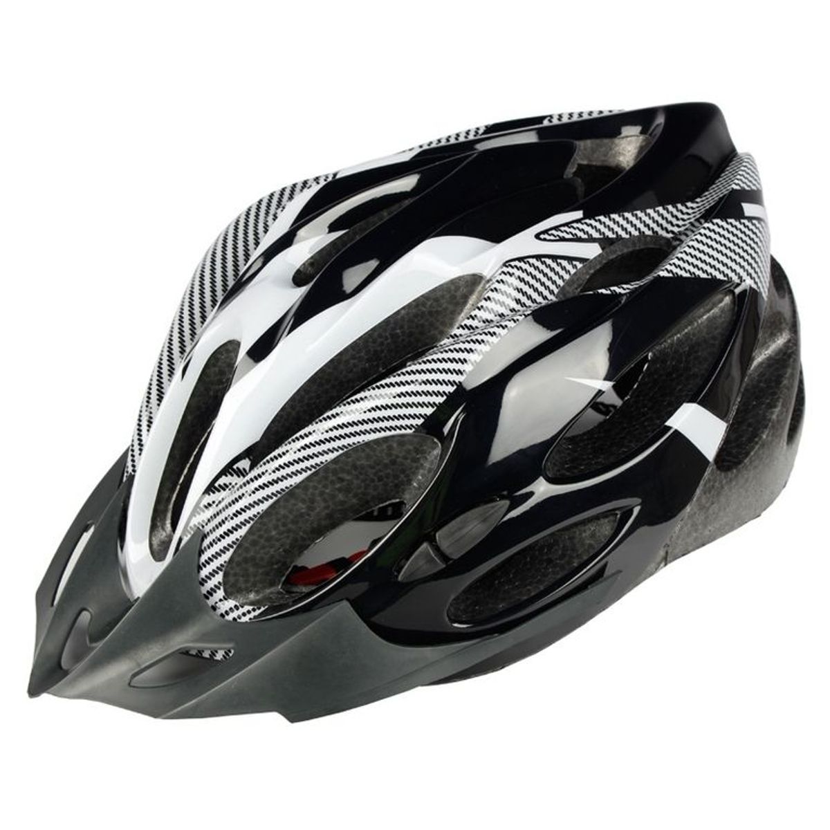 GENERICO - Casco Adulto De Bicicleta Negro Blanco