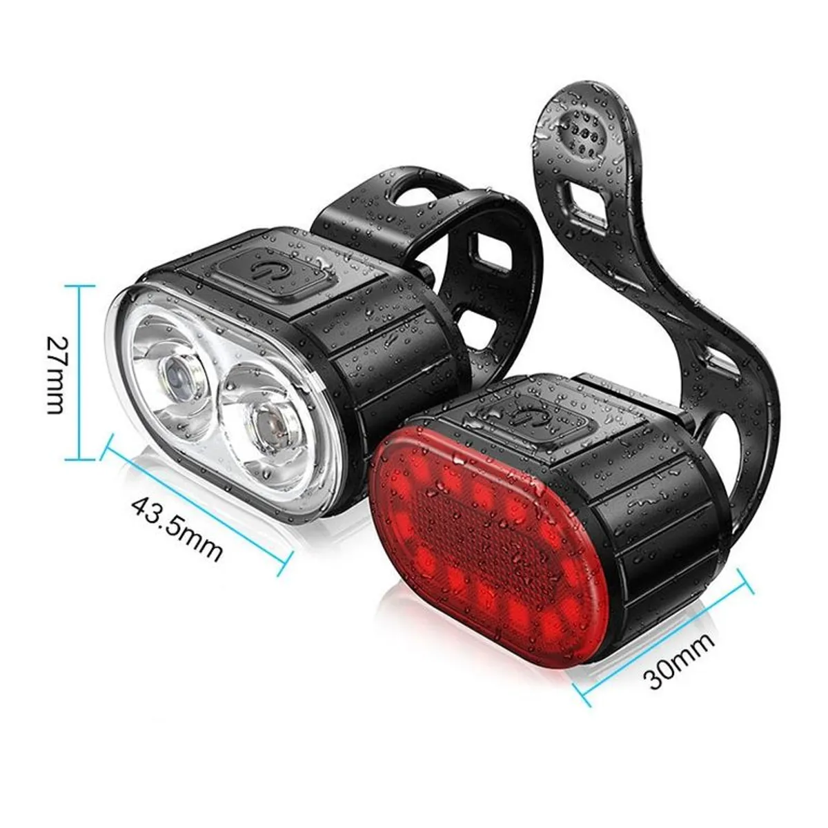 GENERICO - Kit De Luz Delantera Y Trasera Recargable De Bicicleta