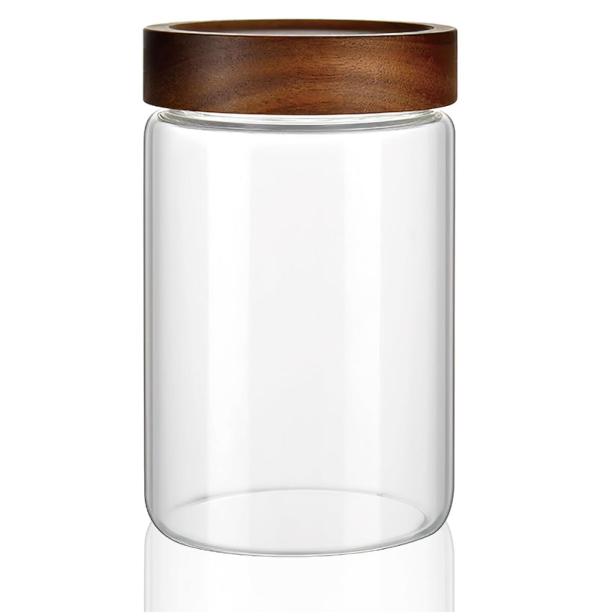 GENERICO - SET x12 Frasco de Vidrio 900cc con Tapa Rosca de Madera TAMAÑO M