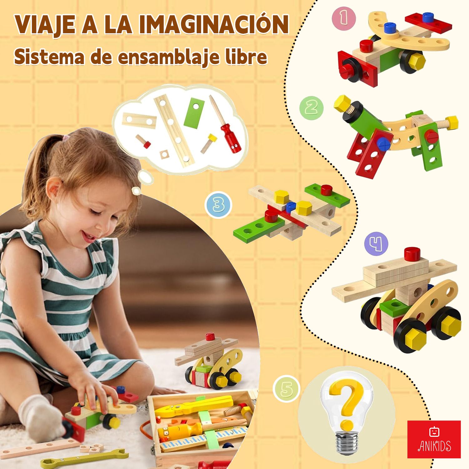 Caja De Herramientas De Madera De 29 Piezas, Juguete Montessori Educativo Para Niños De 2 A 5 Años, Regalo De Cumpleaños Y Navidad