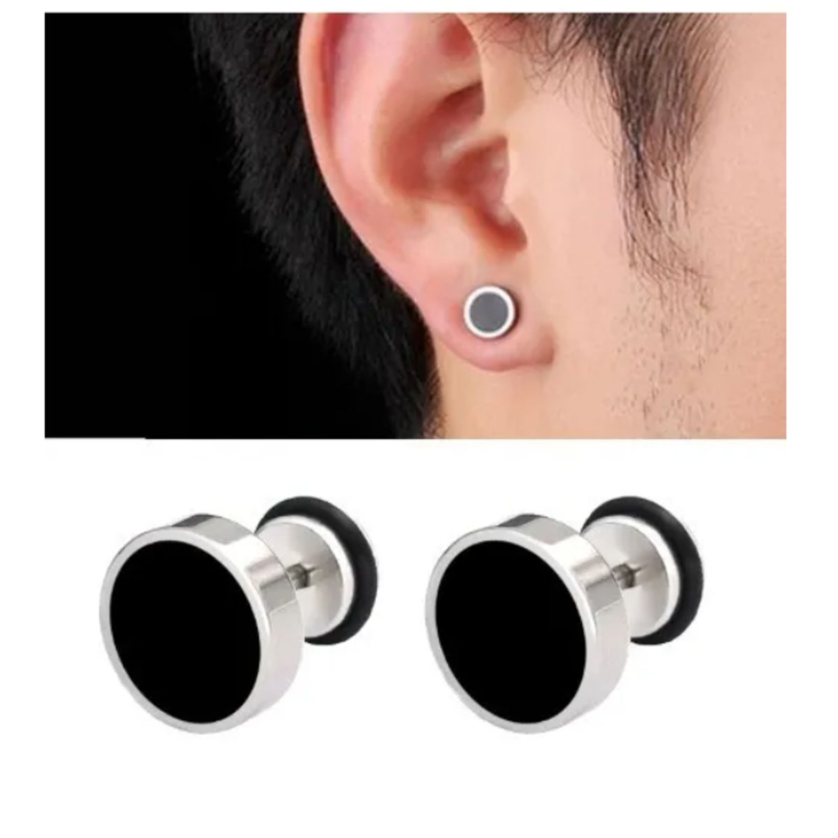 GENERICO - Aros Punk Silver Ring Circular Hombre Mujer Moda Royal Madriz