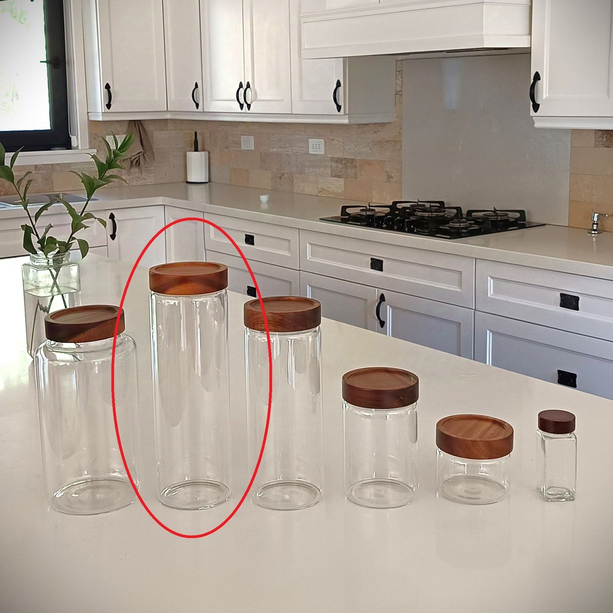 GENERICO - Frasco de Vidrio 2000cc con Tapa Rosca de Madera TAMAÑO XL