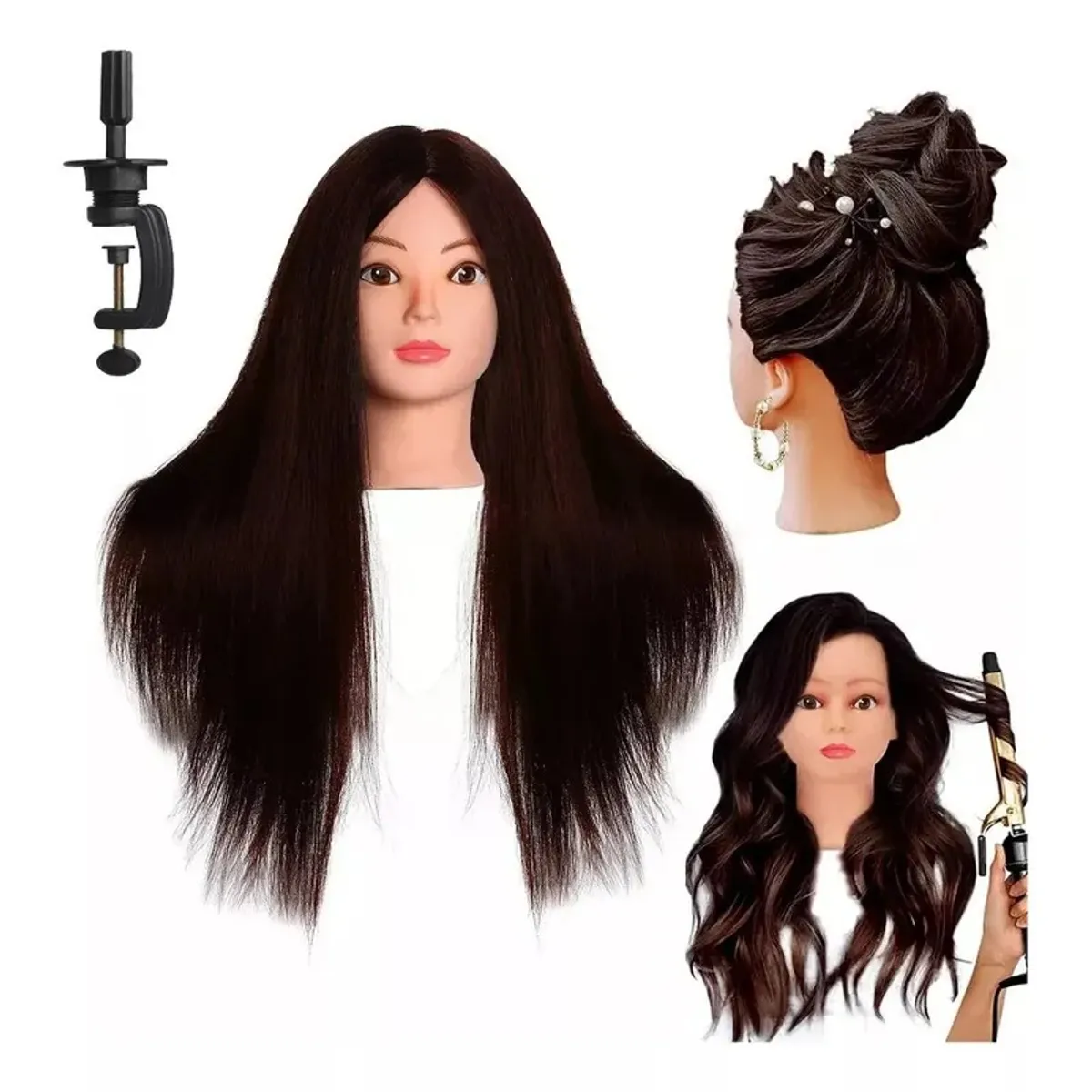 GENERICO - Cabeza De Maniquí De Entrenamien Para Práctica Peluquería