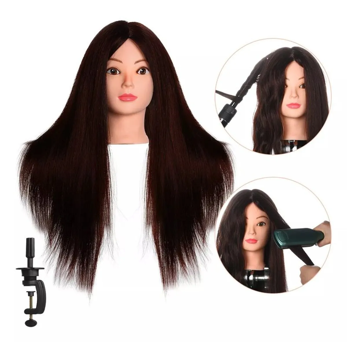 GENERICO - Cabeza De Maniquí De Entrenamien Para Práctica Peluquería