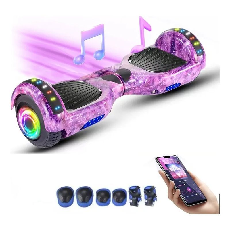 GENERICO - Smart Balance Scooter Hoverboard Infantil Led Bluetooth Lila