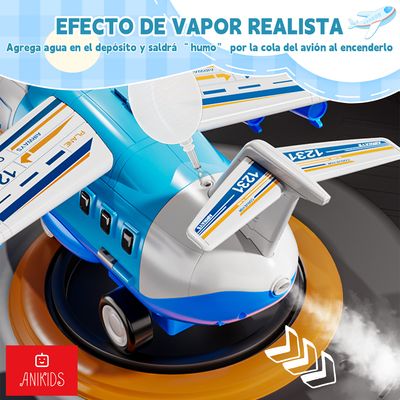 Imagen 2 del producto Avion Transportador Con 6 Auto Luz Sonido Vapor Juguete Niño