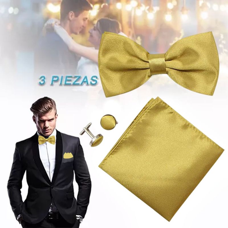 EDWINAYY - Set Corbatapañuelo+corbata+gemeloshombre Caja Regalo