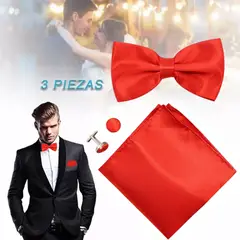 EDWINAYY - Set Corbatapañuelo+corbata+gemeloshombre Caja Regalo