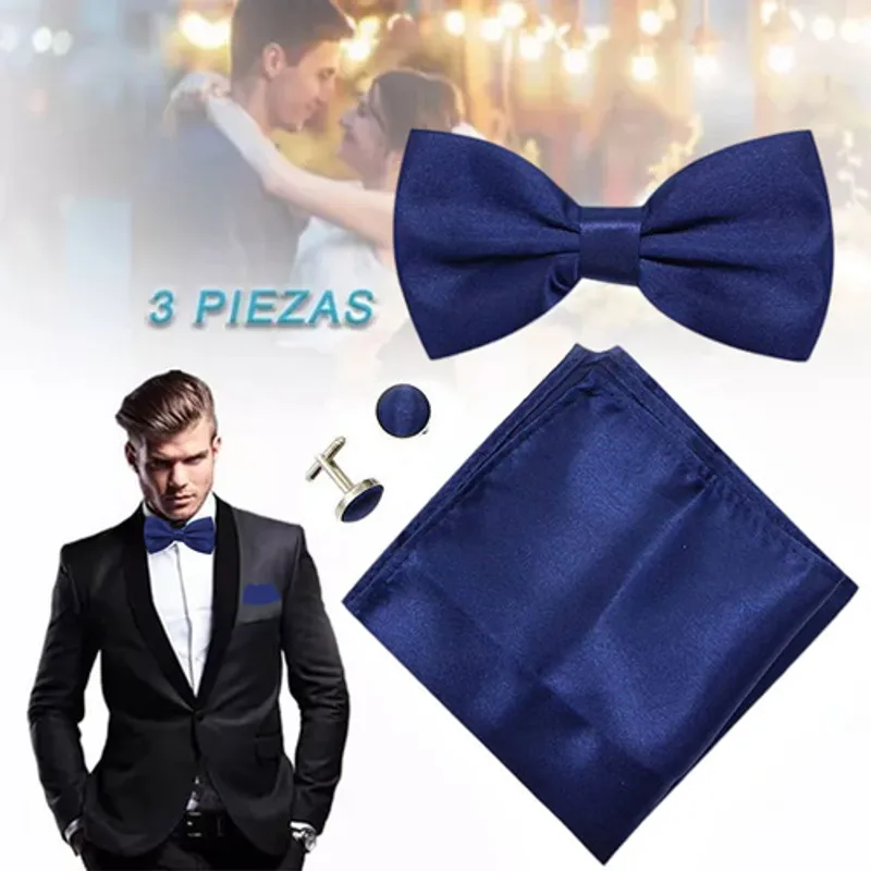 EDWINAYY - Set Corbatapañuelo+corbata+gemeloshombre Caja Regalo