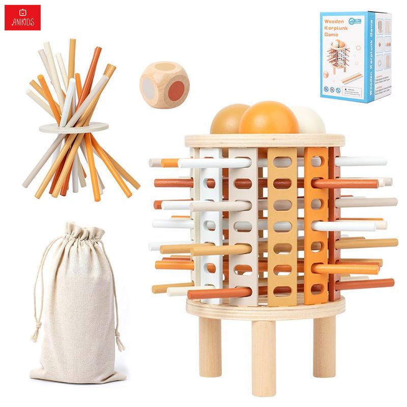 ANIKIDS - Juguete Didáctico Montessori Madera Torre Equilibrio Niños