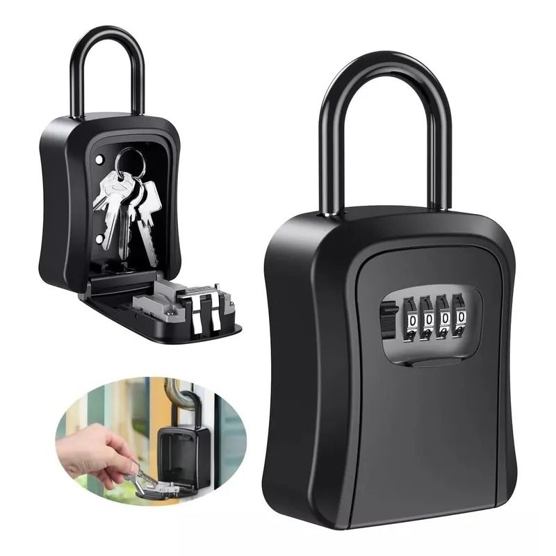 GENERICO - Caja Seguridad Porta Llave Candado Clave Para Muro Colgador