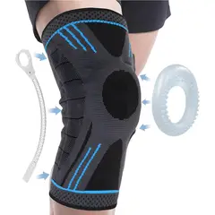 WELDMON - Rodilleras deportivas Elastica Ajustable-Azul-M