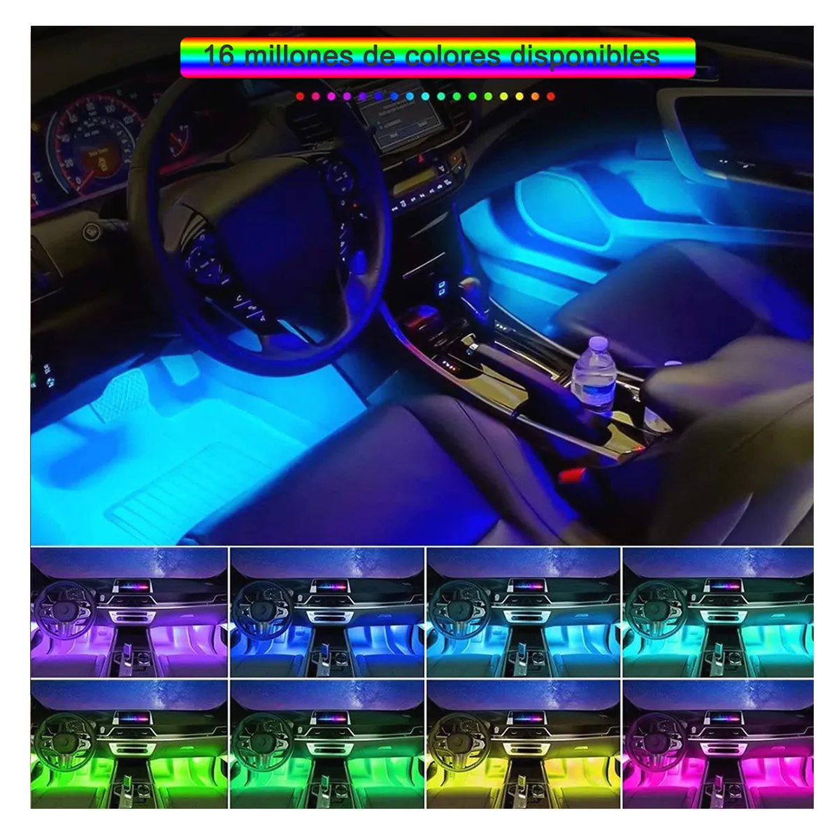 WELDMON - Auto Decorativo 12V Con Luz RGB 72 Led Bluetooth App Control