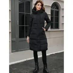 TIOZONEY - Parka Manga Larga Mujer - Negro