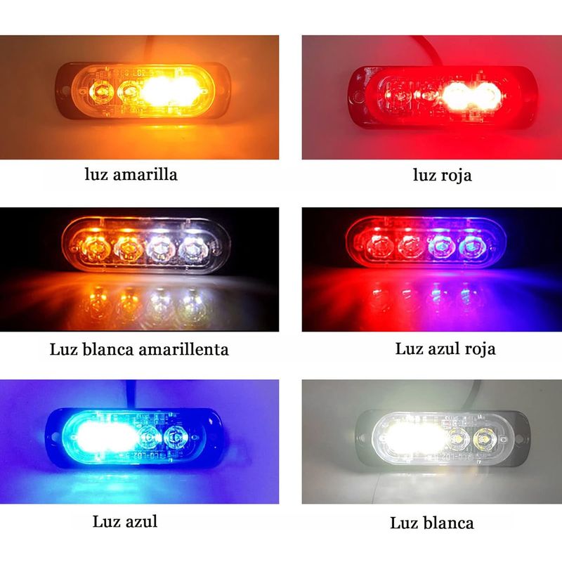 WELDMON - 4pk Luzs Estroboscópicas Emergencia LED Para Autos-A