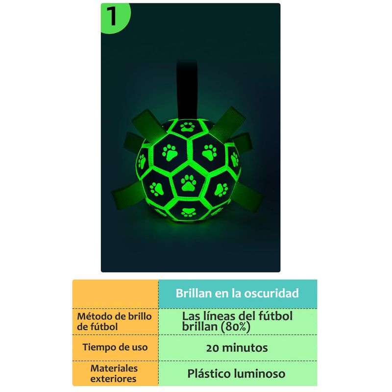 WELDMON - futbol perrosJuguete para perro que brillan en la oscuridad