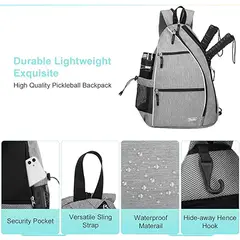 WELDMON - Bolso tenisMochila de Pickleball para Mujeres Hombres gris
