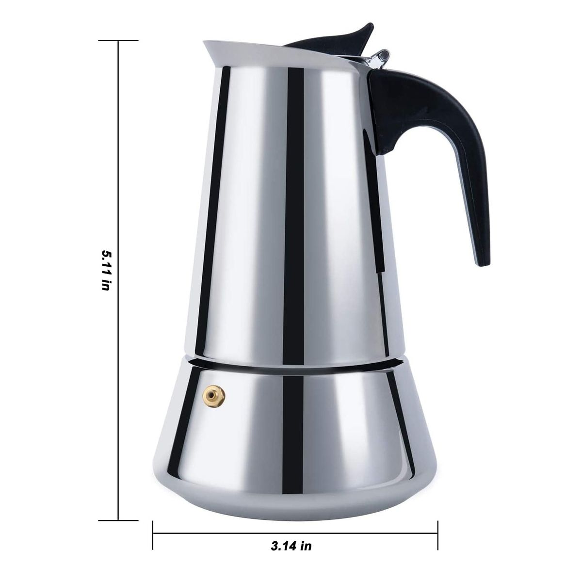 PAGANOOM - Cafetera Italiana de Café de Acero Inoxidable con Filtro Permanente