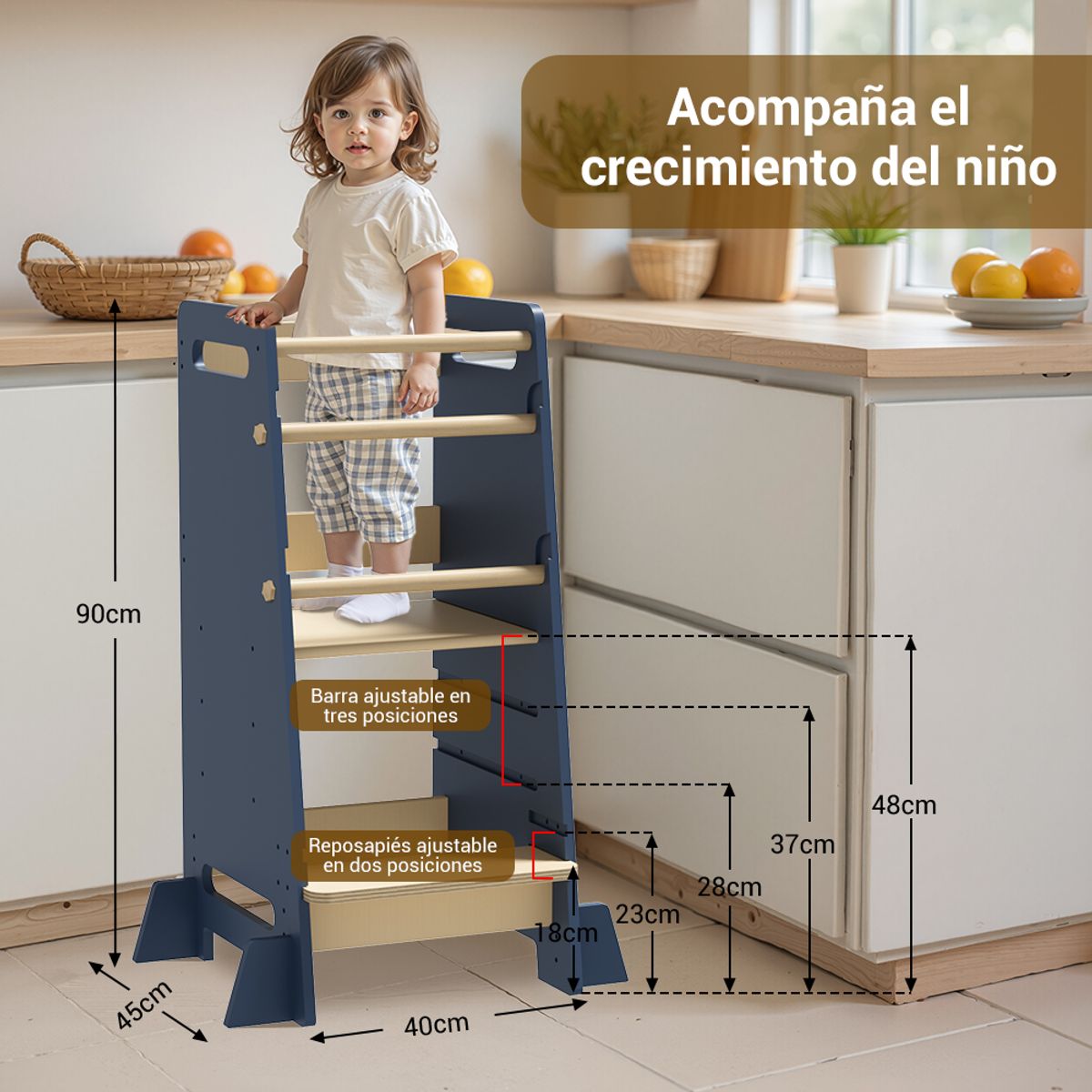 ZSPK - Torre de Aprendizaje Montessori de Madera para Niños