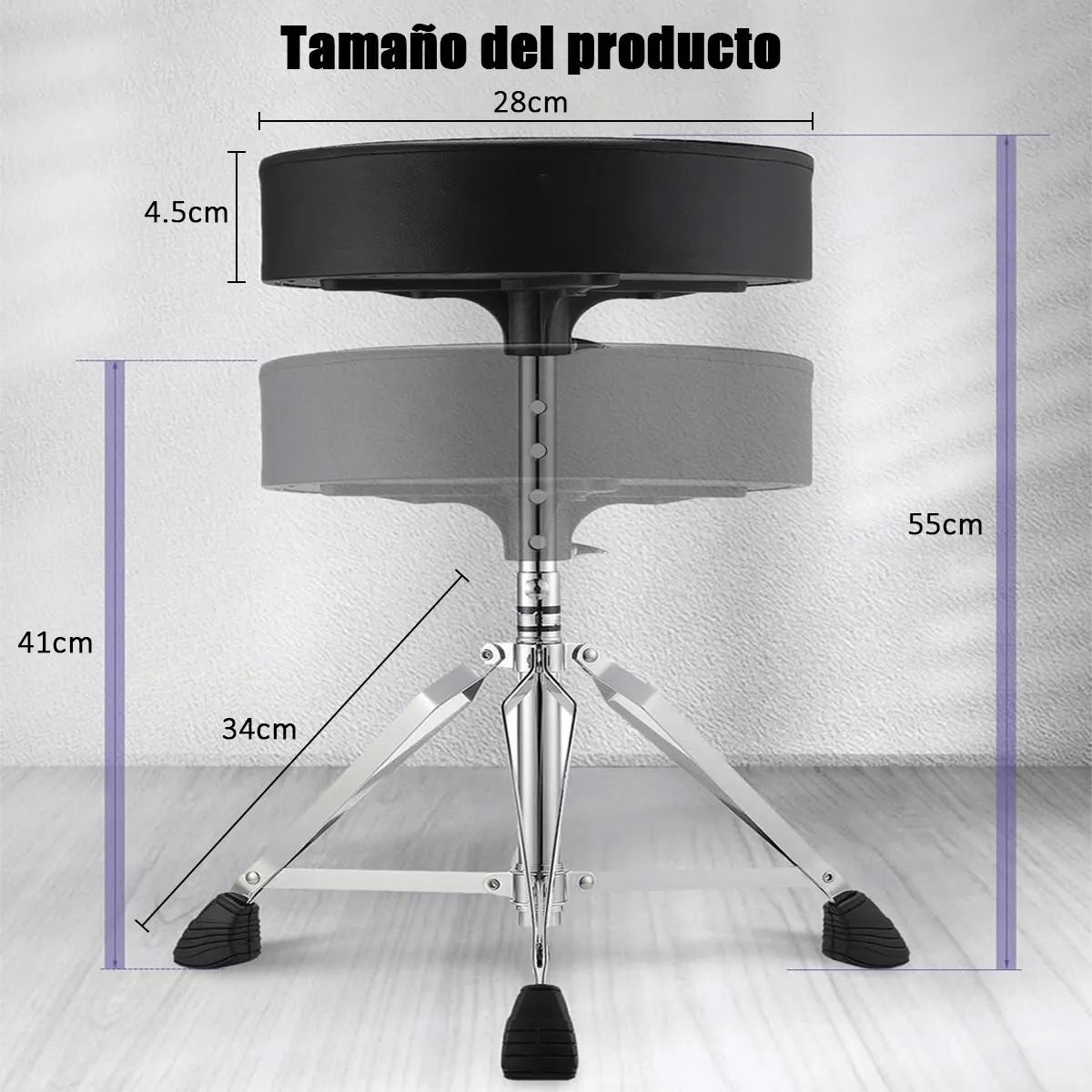 ATURE - Trono De Tambor Silla Taburete Acolchado Altura Ajustable